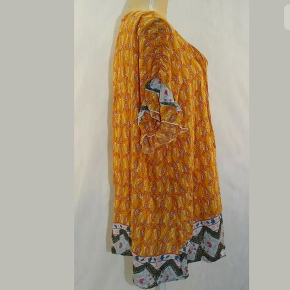 Reborn Yellow Floral Tunic Size 3X - Picture 3 of 4